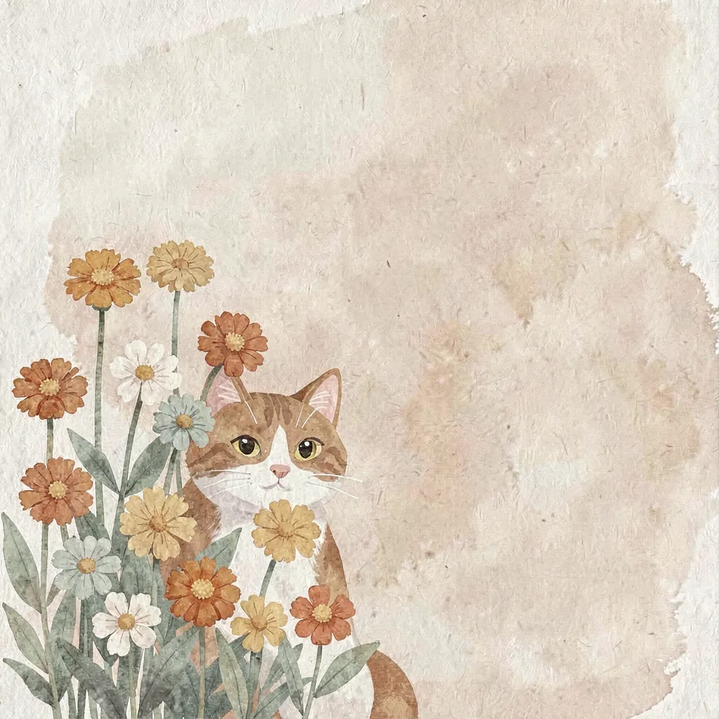 Wildflower Watch — cat illustration by Noni nyan